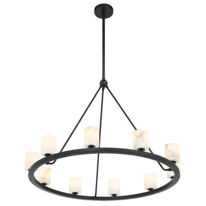 Argona 12 Light Alabaster Chandelier-chandelier for bedroom,chandelier for dining room,chandelier for stairways,chandelier for foyer,chandelier for bathrooms,chandelier for living room-Black-Arialamps