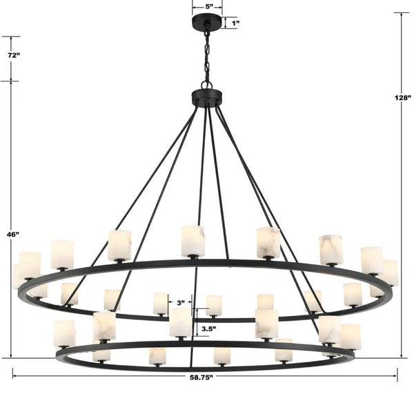 Argona 30 Light Alabaster Chandelier-chandelier for bedroom,chandelier for dining room,chandelier for stairways,chandelier for foyer,chandelier for bathrooms,chandelier for living room-Arialamps