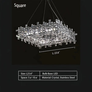 Art Irregular Block Collection Crystal Pendant Chandelier Suit for Living/Dining Room - Arialamps