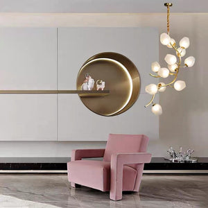 Artistic Glass Lampshade Chandelier with Branches Design for High Ceilings-Arialamps