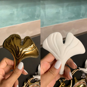 Artistic Tree Branch Pendant Light with Ceramic Ginkgo Leaves for High Ceilings in Hotel or Home-Chandeliers-Arialamps