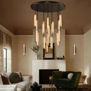 Auduban Alabaster Round Chandelier 24'' 40'' 56''-