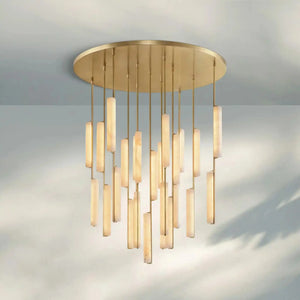 Auduban Alabaster Round Chandelier 24'' 40'' 56''-