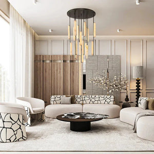 Auduban Alabaster Round Chandelier 24'' 40'' 56''-