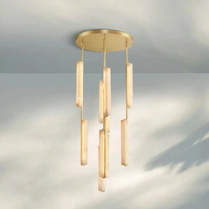 Auduban Alabaster Round Chandelier 24'' 40'' 56''-24‘’-Brass-