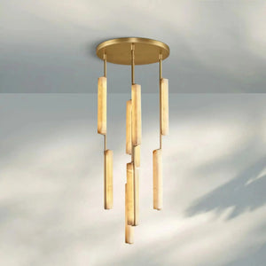 Auduban Alabaster Round Chandelier 24'' 40'' 56''-