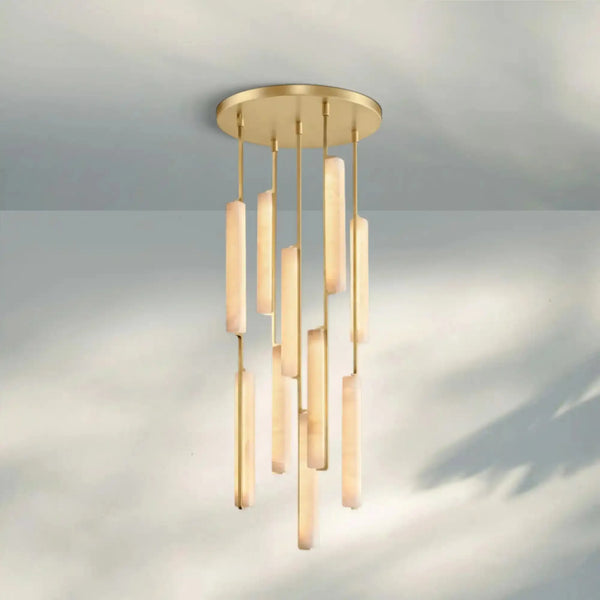 Auduban Alabaster Round Chandelier 24'' 40'' 56''-