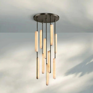 Auduban Alabaster Round Chandelier 24'' 40'' 56''-24‘’-Bronze-