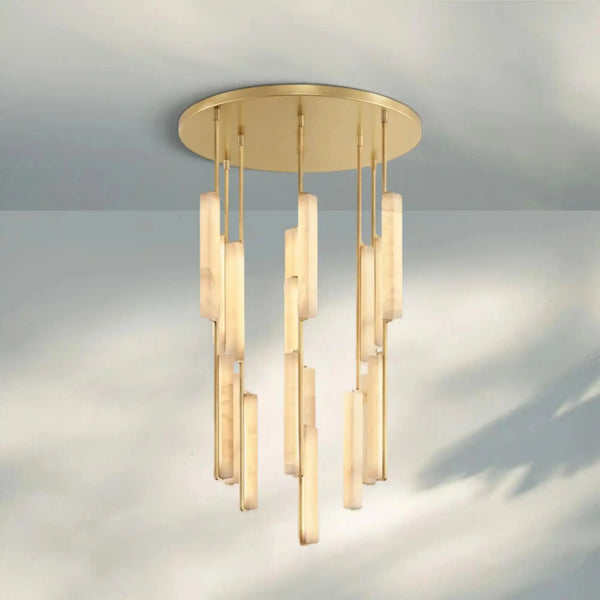 Auduban Alabaster Round Chandelier 24'' 40'' 56''-
