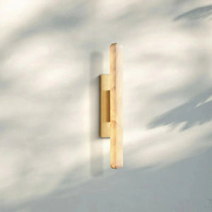 Auduban Alabaster Single Wall Sconce-25"-Lacquered Burnished Brass-