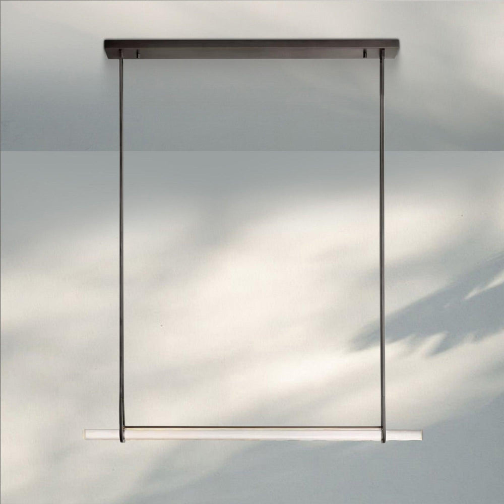 Auduban Crystal Single Bar Linear Chandelier-60''-Brass-