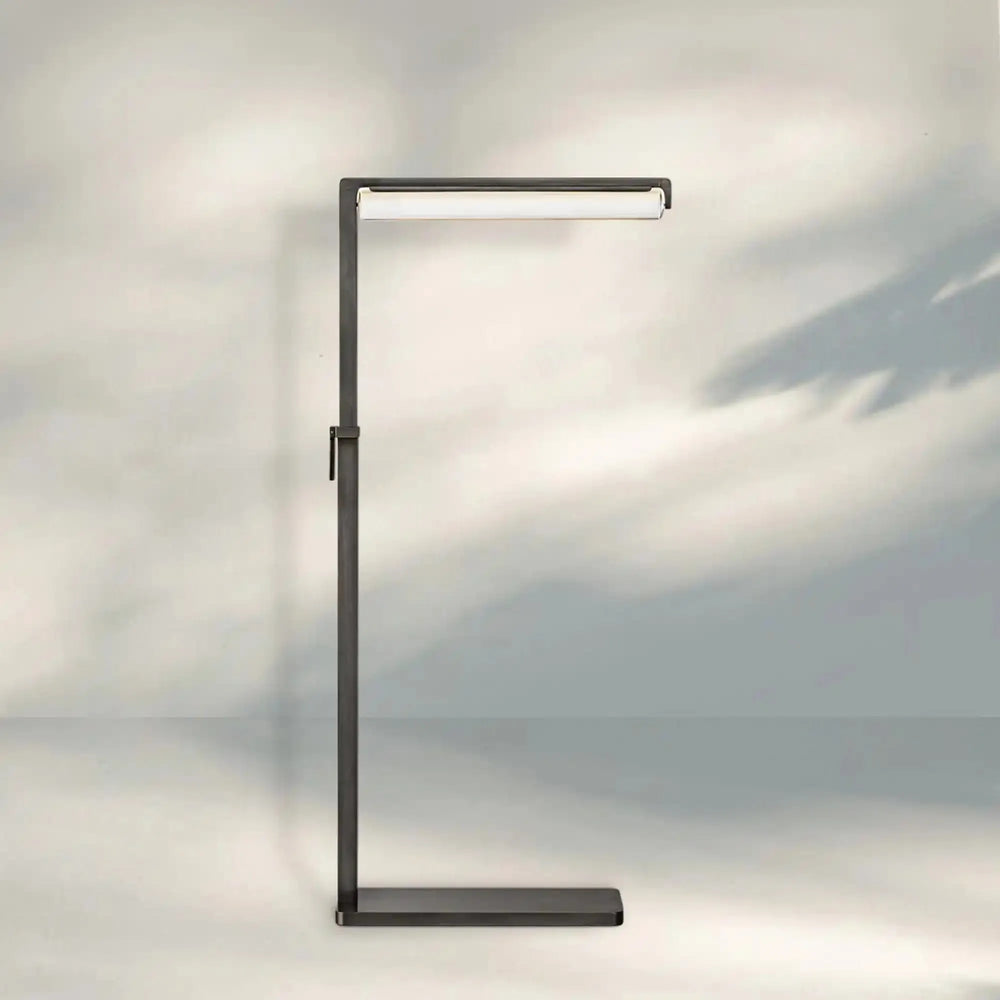 Auduban Crystal Task Table Lamp-Lacquered Burnished Brass-39"-51"H-