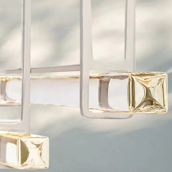 Auduban Crystal Triple Bar Linear Chandelier-