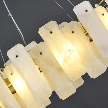 August Marble alabaster Round chandelier-Arialamps