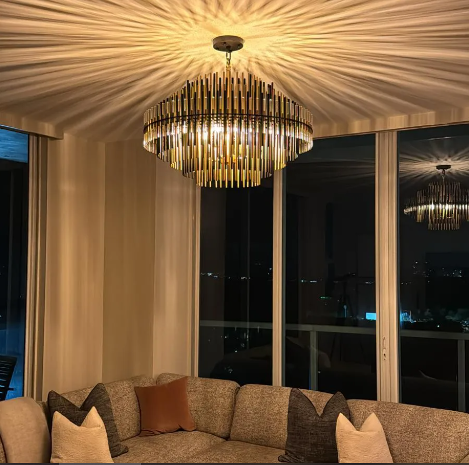 Auro Industrial Wind Round Chandelier 24" 32" 42"