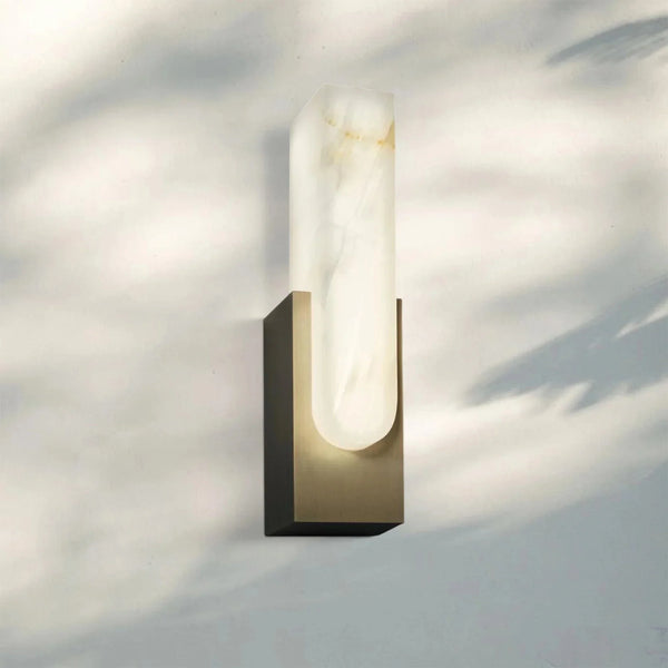 Aurora Alabaster Sconce Elegant LED Stone Lighting - Arialamps