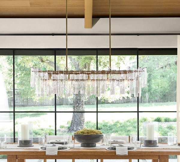 Avalon Cast Glass Linear Chandelier (48")
