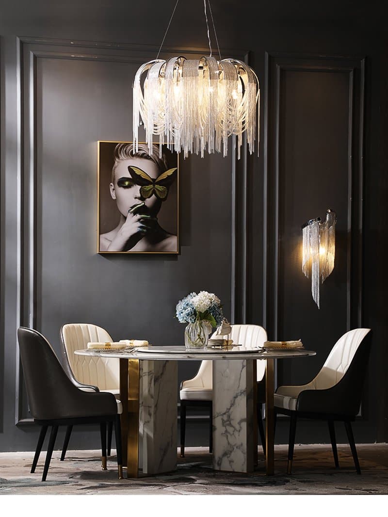 Alisa Luxury  Aluminum Chain Tassel Chandelier
