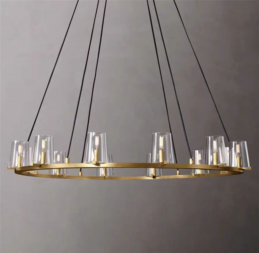 Paul Clear Glass Round Chandelier 36" 48" 60"