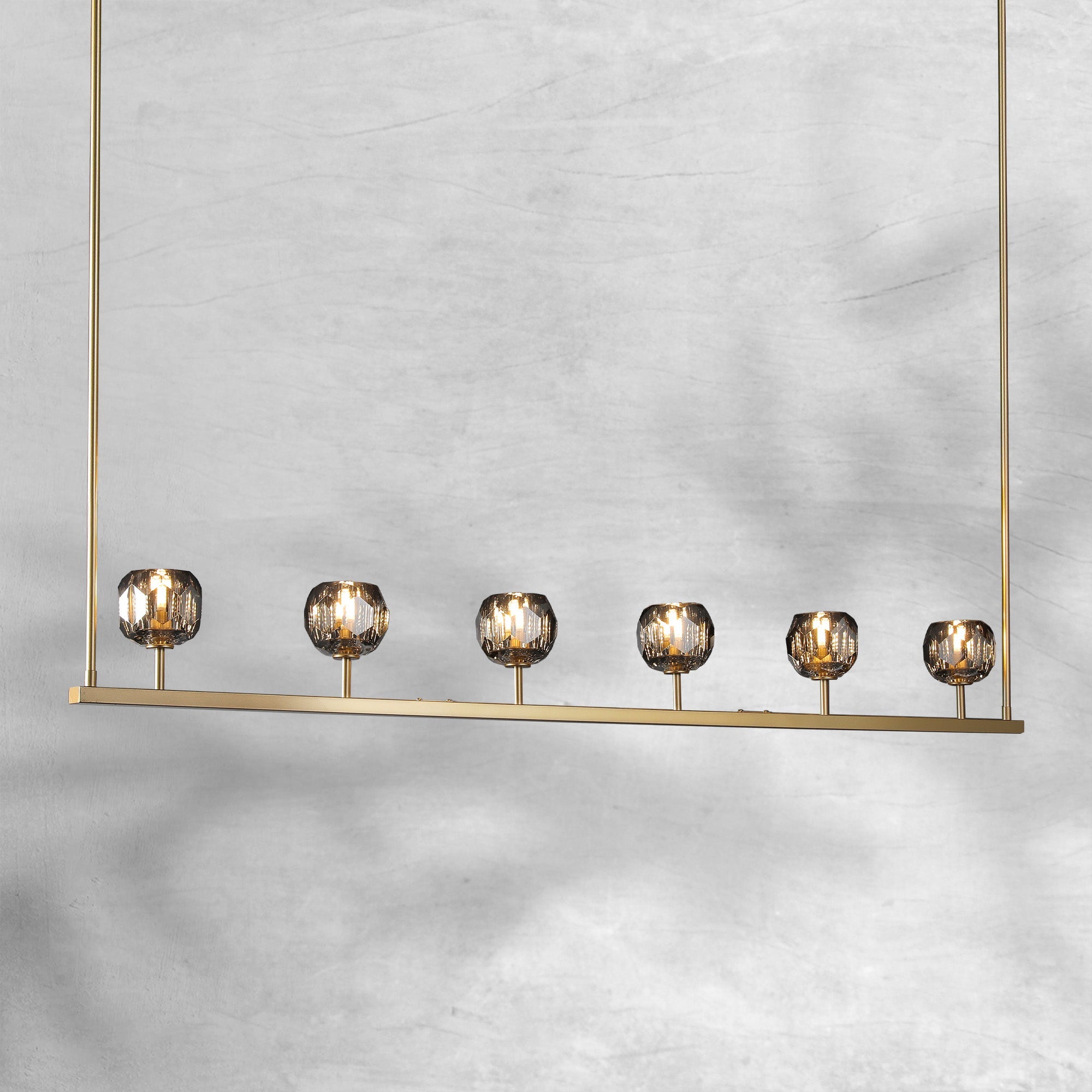 Bille De Crystal Ball Linear Chandelier 48” 60"