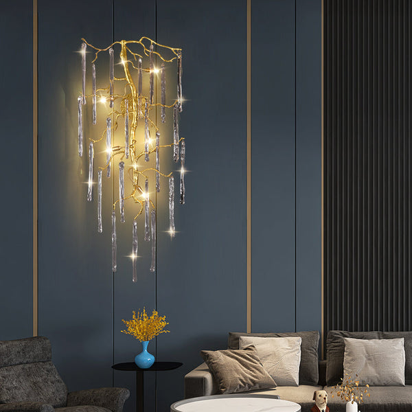 Beathe Light Luxury Crystal Branch Wall Sconce-Wall Sconce-Arialamps
