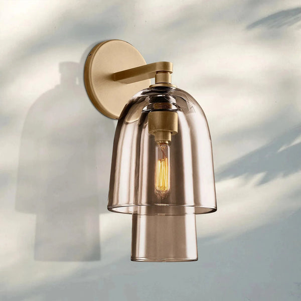 Blum Amber Glass Flute Sconce - Arialamps
