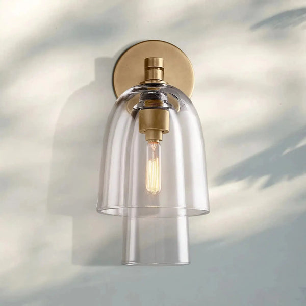 Blum Amber Glass Flute Sconce - Arialamps
