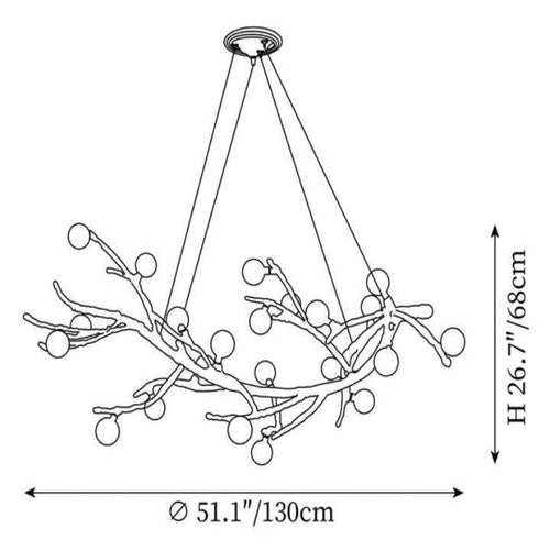 Boho Tree Branch Modern Chandelier-chandeliers for dining room,chandeliers for stairways,chandeliers for foyer,chandeliers for bedrooms,chandeliers for kitchen,chandeliers for living room-10 heads Size: Dia 31.4″(80cm) x H 12.5″(32cm)-Arialamps