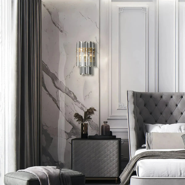 Bonington Crystal Wall Sconce-Polished Nickel-