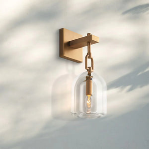 Botany Crystal Cloche Wall Sconce-Lacquered Burnished Brass-