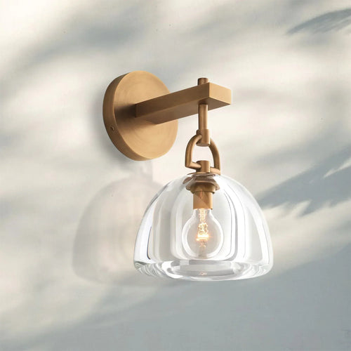 Botany Crystal Dome Wall Sconce-Lacquered Burnished Brass-