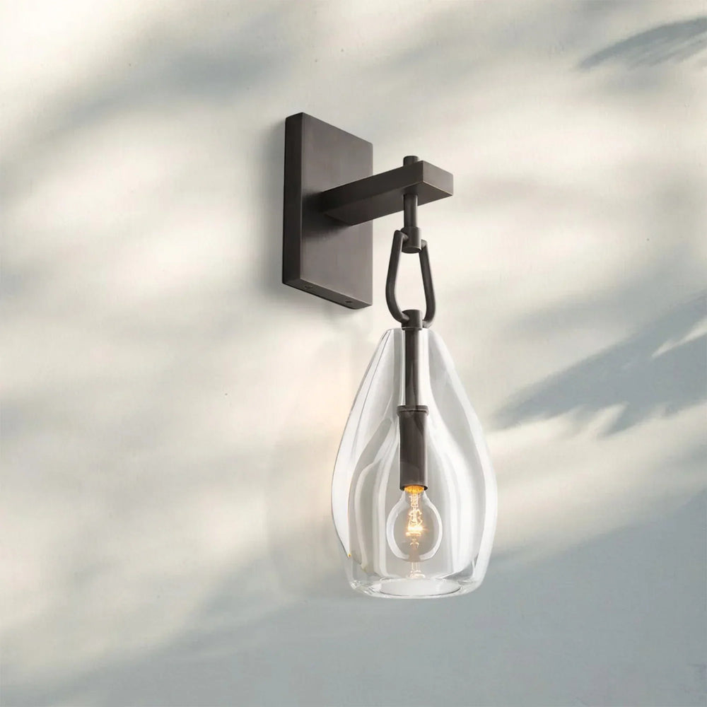 Botany Crystal Flute Wall Sconce-Brass-