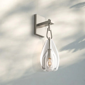 Botany Crystal Flute Wall Sconce-Nickel-