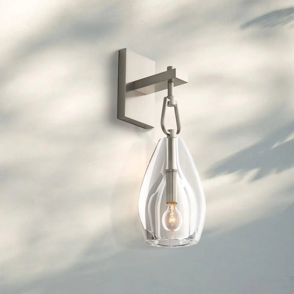 Botany Crystal Flute Wall Sconce-Nickel-