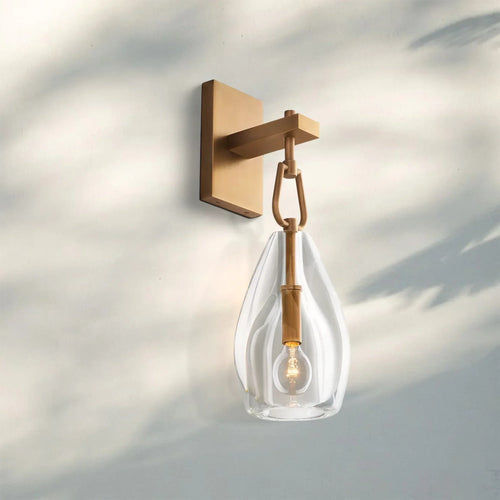 Botany Crystal Flute Wall Sconce-Brass-