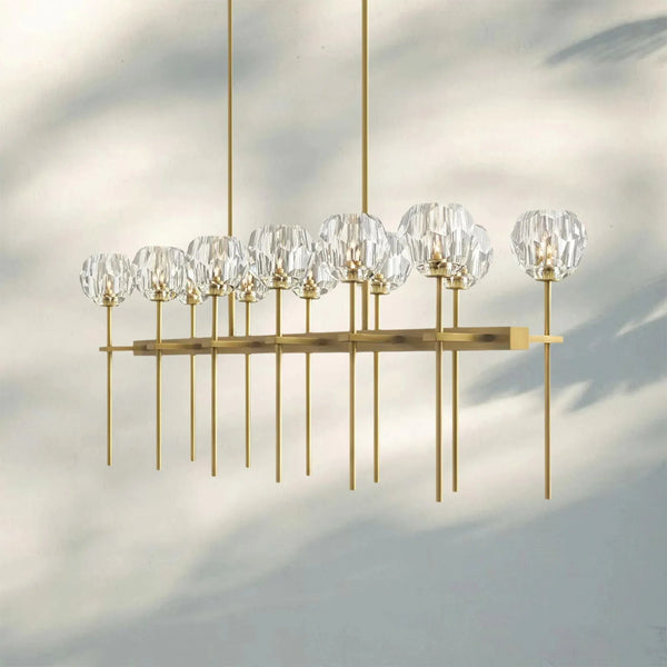 Bouble De Crystal Ball Linear Chandelier 48" 60"-Arialamps