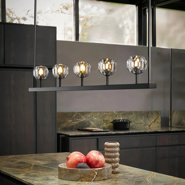 Bouble De Crystal Ball Linear Chandelier 48" 60"-Arialamps