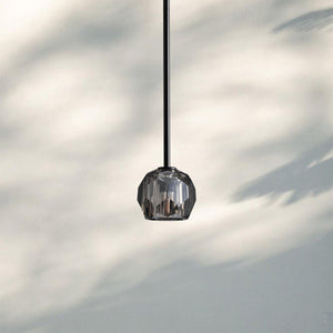 Bouble De Crystal Pendant Light-Black-Smoke-Rod