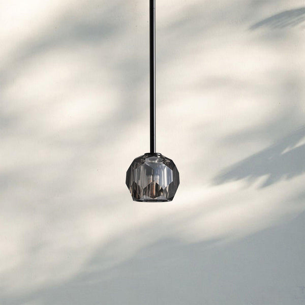 Bouble De Crystal Pendant Light-Black-Smoke-Rod