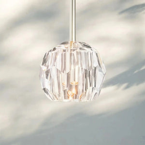 Bouble De Crystal Pendant Light-Nickel-Clear-Cord-Arialamps