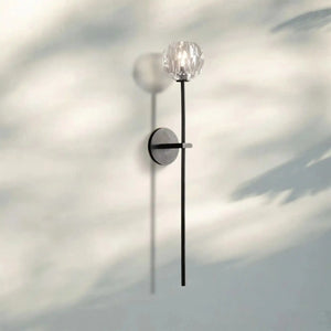 Bouble de Crystal Wall Sconce-Grand Wall Sconce-Matte Black-Clear-Arialamps