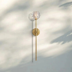 Bouble de Crystal Wall Sconce-Grand Wall Sconce-Lacquered Burnished Brass-Clear-Arialamps