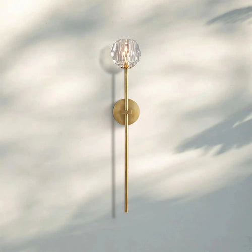 Bouble de Crystal Wall Sconce-Grand Wall Sconce-Lacquered Burnished Brass-Clear-Arialamps