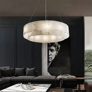 Brendra Alabaster 2-Tier Round Chandelier-Arialamps