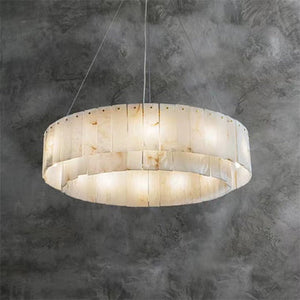 Brendra Alabaster 2-Tier Round Chandelier-Arialamps