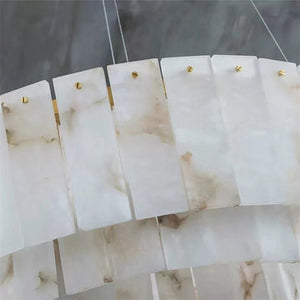 Brendra Alabaster 2-Tier Round Chandelier-Arialamps