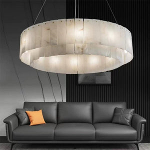 Brendra Alabaster 2-Tier Round Chandelier-Arialamps