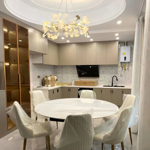 BU Ginkgo Ceramic Circle Chandelier-