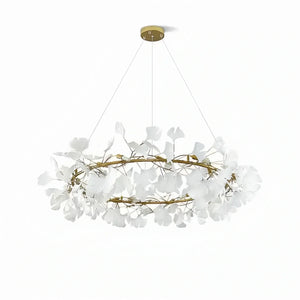 BU Ginkgo Ceramic Circle Chandelier-