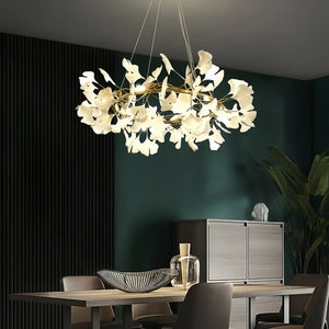 BU Ginkgo Ceramic Circle Chandelier-